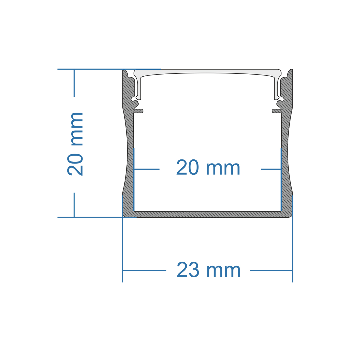 LEDTM® ALP-LINEAR LIGHTLINE 70869-3M Επιφανειακό Προφίλ Αλουμινίου με Λευκό Γαλακτερό Πατητό Κάλυμμα για Ταινίες LED IP20 - Μαύρο & Λευκό - Μ300 x Π2.3 x Υ2cm - Πακέτο 5 Τεμαχίων - Image 8