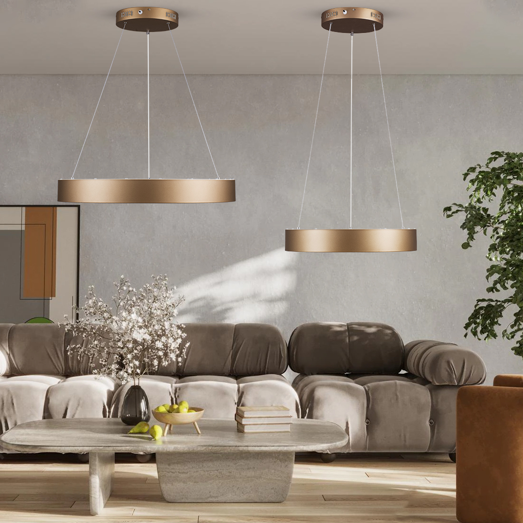 LEDTM® SALEM 61248 Μοντέρνο Κρεμαστό Φωτιστικό Οροφής LED 105W 12075lm 120° AC 220-240V IP20 Ρυθμιζόμενο Λευκό CCT με Χειριστήριο από 2700K έως 6000K Dimmable - Lumileds SMD Chip - Καφέ Ματ - Μ60 x Π60 x Υ6cm - 3 Χρόνια Εγγύηση - Image 11