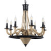 LEDTM® PENNSYLVANIA 00542 Vintage Κρεμαστό Φωτιστικό Οροφής με Ντουί 8 x E14 AC 220-240V IP20 - Μαύρο & Μπεζ - Μ64 x Π64 x Υ63cm - Image 2