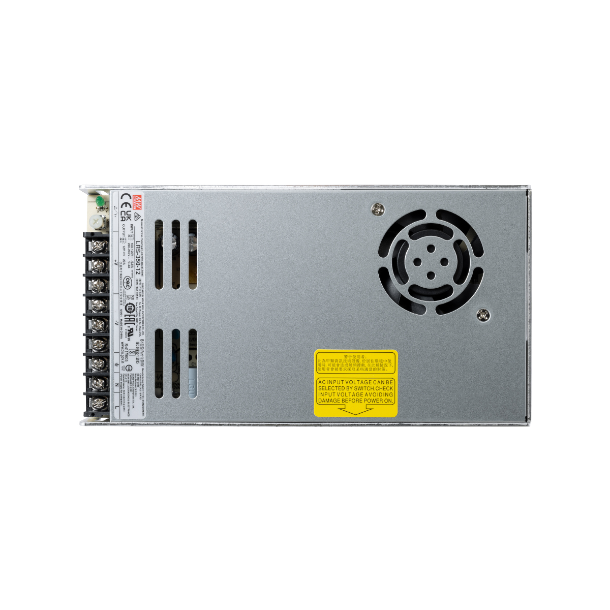 LEDTM® MEANWELL-LRS350-12 90784 Τροφοδοτικό/Μετασχηματιστής PELV 350W 29A DC 12V IP20 - AC 220-240V σε DC 12V / Ρυθμιζόμενo από DC 10.2V έως DC 13.8V - Μ21.5 x Π11.5 x Υ3cm - 3 Χρόνια Εγγύηση - Image 6