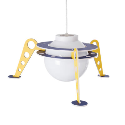 Alternative view of LEDTM® UFO 61581 Παιδικό Κρεμαστό Φωτιστικό Οροφής με Ντουί 1 x E27 AC 220-240V IP20 - Κίτρινο & Μπλε - Μ58 x Π58 x Υ24cm