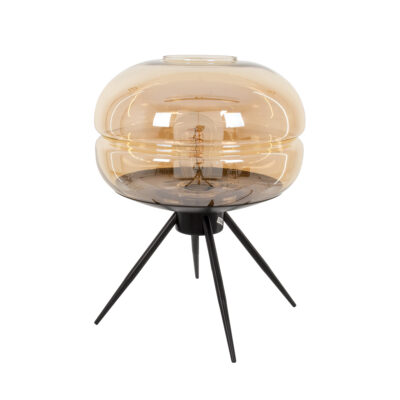 Alternative view of LEDTM® JAVAN 00737 Μοντέρνο Επιτραπέζιο Φωτιστικό Πορτατίφ με Ντουί 1 x E27 AC 220-240V IP20 - Μελί & Μαύρο - Μ30 x Π30 x Y40cm