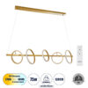LEDTM® CIRCOLARE 61322 Μοντέρνο Κρεμαστό Φωτιστικό Οροφής LED 75W 8400lm 360° AC 220-240V IP20 Ρυθμιζόμενο Λευκό CCT με Χειριστήριο από 2700K έως 6000K Dimmable - Lumileds SMD Chip - Χρυσό - Μ120 x Π25 x Υ25cm - 3 Χρόνια Εγγύηση - Image 2