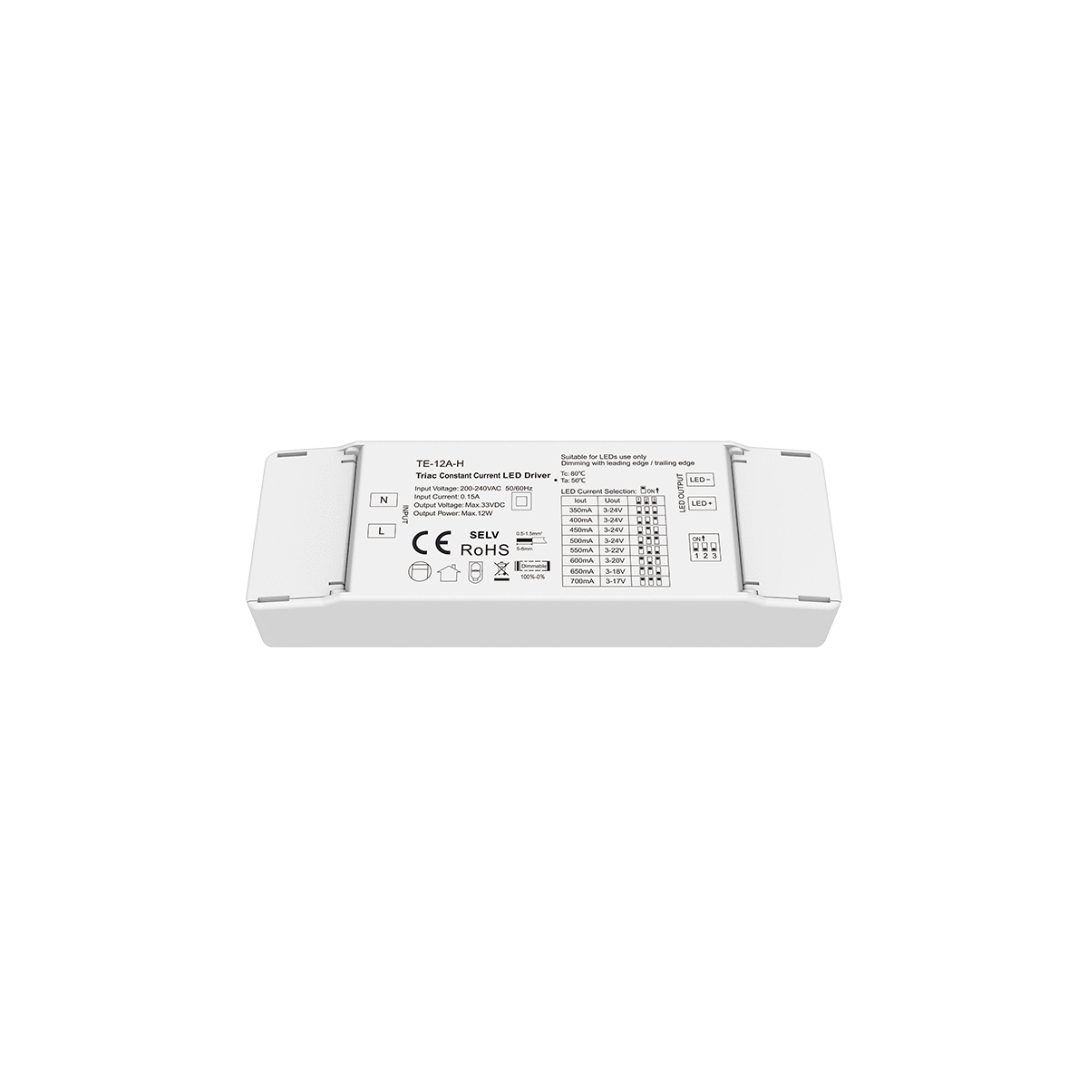 LEDTM® 73131 TE-12A-H SKYDANCE AC Triac Dimmable Constant Current LED Driver 1 Κανάλι AC 200-240V 1 x 0.15A 12W - Max 0.15A 12W - IP20 Μ11.1 x Π3.7 x Υ2cm - 5 Χρόνια Εγγύηση - Image 7