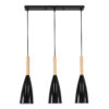 LEDTM® DILLON 00630 Μοντέρνο Κρεμαστό Φωτιστικό Οροφής με Ντουί 3 x E27 AC 220-240V IP20 - Μαύρο & Μπεζ - Μ54 x Π14 x Υ130cm - Image 2