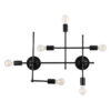 LEDTM® PIPING 00664 Vintage Φωτιστικό Τοίχου - Απλίκα με Ντουί 6 x E27 AC 220-240V IP20 - Μαύρο - Μ66 x Π9.5 x Υ49cm - Image 2