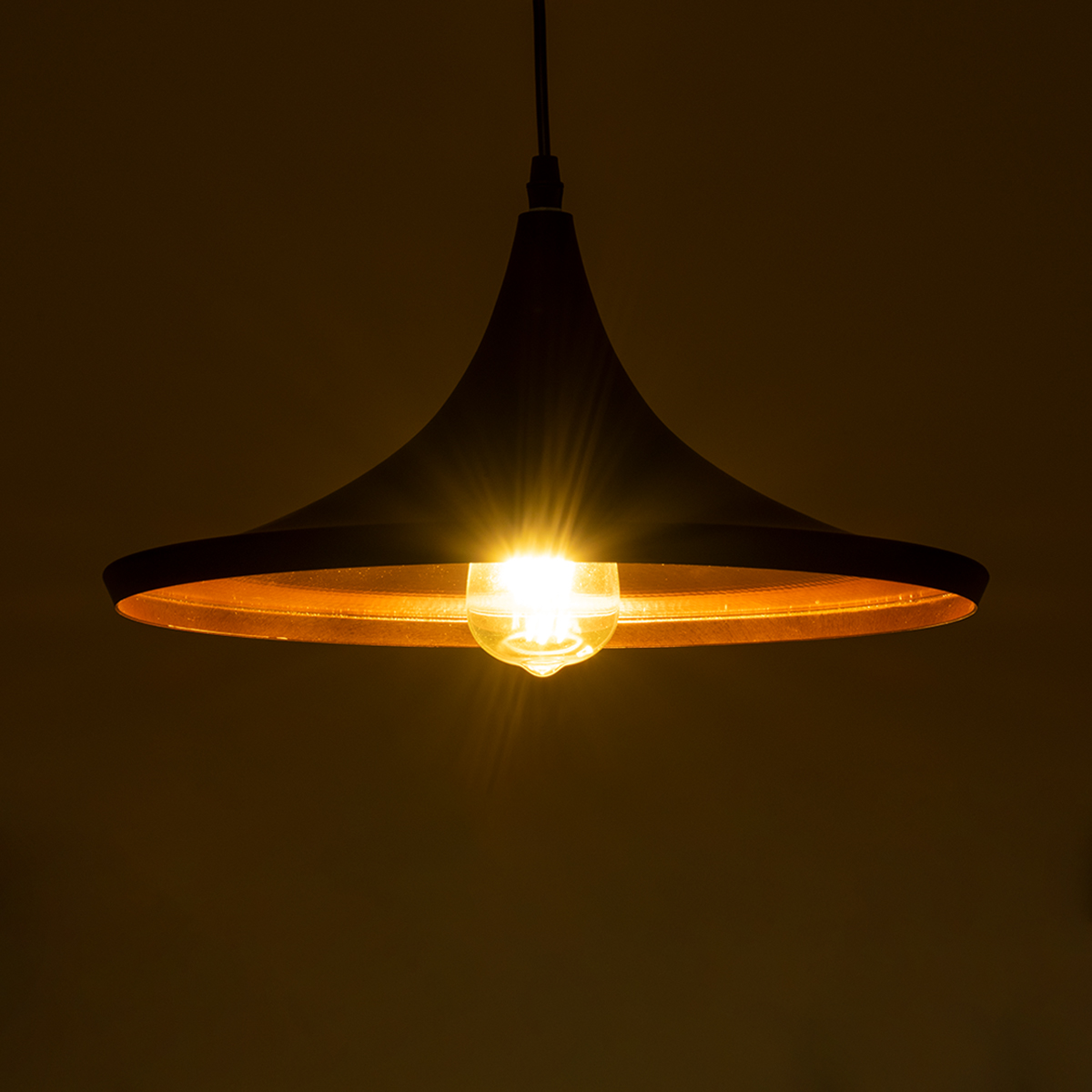 LEDTM® SHANGHAI 01025 Μοντέρνο Κρεμαστό Φωτιστικό Οροφής με Ντουί 3 x E27 AC 220-240V IP20 - Μαύρο & Χρυσό - Μ79.5 x Π79.5 x Υ38cm - Σετ 3 Τεμαχίων - Image 4