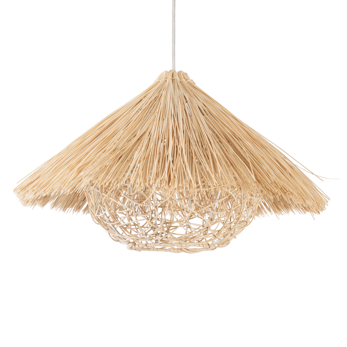 LEDTM® CHEOPE 01599 Boho Κρεμαστό Φωτιστικό Οροφής με Ντουί 1 x E27 AC 220-240V IP20 - Μπεζ - Μ45 x Π45 x Υ35cm - Image 2