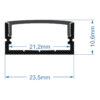 LEDTM® SURFACE-PROFILE 70810-3M Προφίλ Αλουμινίου - Βάση & Ψύκτρα Ταινίας LED με Μαύρο Φιμέ Κάλυμμα - Επιφανειακή Χρήση - Πατητό Κάλυμμα - Μαύρο - 3 Μέτρα - Πακέτο 5 Τεμαχίων - Μ300 x Π2.4 x Υ1.1cm - Image 5