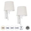 LEDTM® ROULETTE-R 61380 Μοντέρνο Φωτιστικό Τοίχου - Απλίκα Ξενοδοχείου Reading Light με Φορτιστή USB 3A & Ντουί 1 x E27 LED 3W 360lm 36° & 360° AC 220-240V IP20 Φυσικό Λευκό 4500K - Bridgelux COB Chip & TÜV SÜD Driver - Λευκό Ματ & Μπεζ - Μ22 x Π23.5 x Υ37cm - Σετ 2 Τεμαχίων - 3 Χρόνια Εγγύηση - Image 2