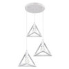 LEDTM® TRIANGLE 00617 Μοντέρνο Κρεμαστό Φωτιστικό Οροφής με Ντουί 3 x E27 AC 220-240V IP20 - Λευκό - Μ49 x Π49 x Y130cm - Image 2