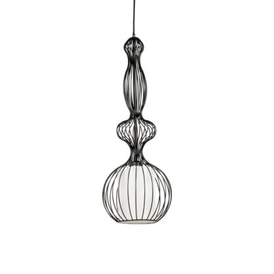 Alternative view of LEDTM® LILY 01560 Vintage Κρεμαστό Φωτιστικό Οροφής με Ντουί 1 x E27 AC 220-240V IP20 - Μαύρο & Λευκό - Μ23,5 x Π23,5 x Υ67cm
