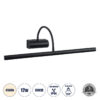 LEDTM® TROIS 60436 Μοντέρνο Φωτιστικό Τοίχου - Απλίκα Καθρέπτη Μπάνιου LED 12W 1400lm 120° AC 220-240V Αδιάβροχο IP44 Φυσικό Λευκό 4500K - Lumileds SMD Chip & TÜV SÜD Driver - Μαύρο Ματ - Μ60 x Π24 x Υ18cm - 3 Χρόνια Εγγύηση - Image 2