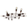LEDTM® PIPING 00668-1 Vintage Φωτιστικό Οροφής με Ντουί 12 x E27 AC 220-240V IP20 - Χάλκινο - Μ78.5 x Π9.5 x Υ64cm - Image 2