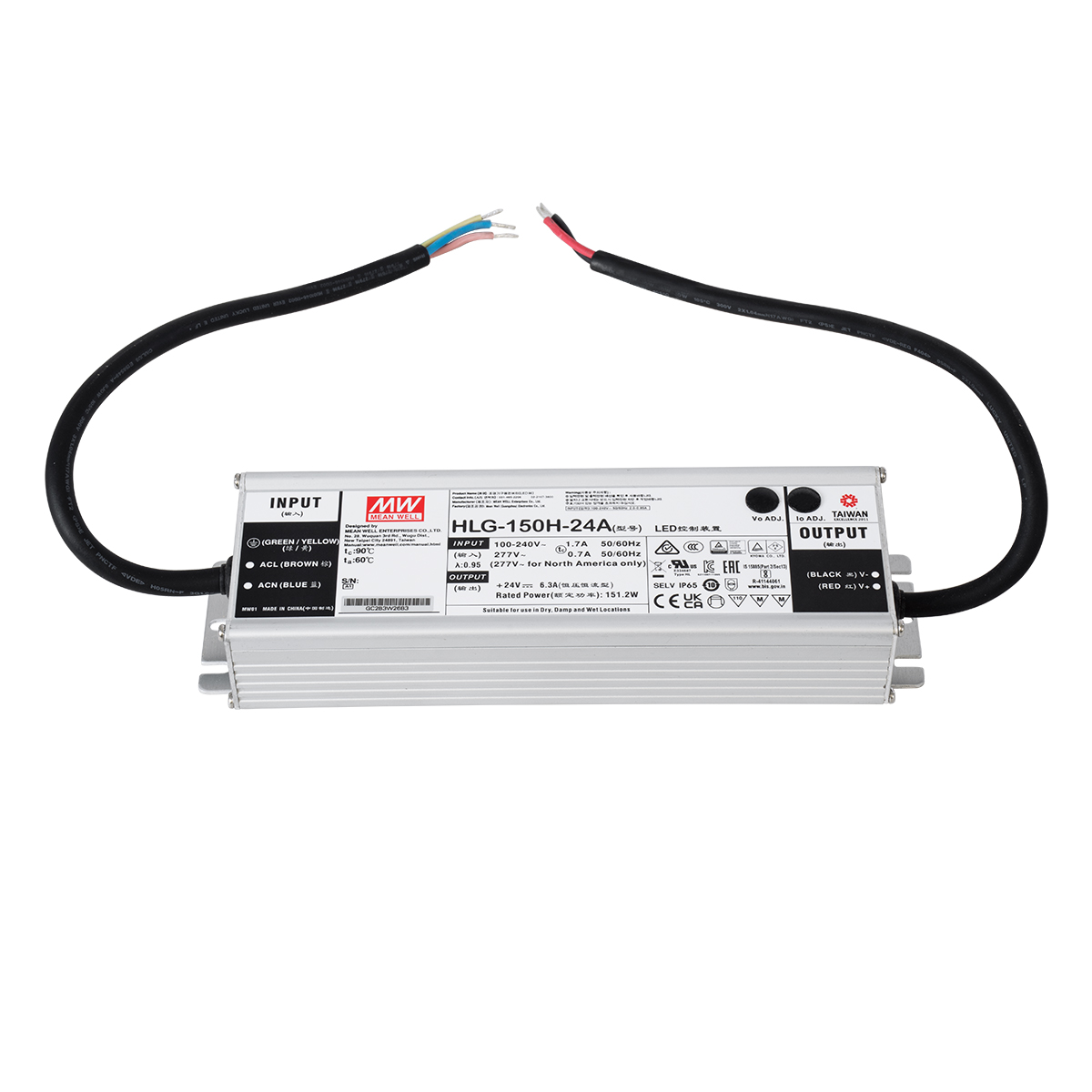 LEDTM® MEANWELL-HLG-150H-24A 90785 Τροφοδοτικό/Μετασχηματιστής SELV 150W 6.25A DC 24V Αδιάβροχο IP65 - AC 220-240V σε DC 24V - Μ22.8 x Π6.8 x Υ4cm - 3 Χρόνια Εγγύηση - Image 4