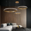 LEDTM® DIAMOND TRIO 61145 Μοντέρνο Κρεμαστό Φωτιστικό Οροφής LED 120W 14723lm 360° AC 220-240V IP20 Ρυθμιζόμενο Λευκό CCT με Χειριστήριο από 2700K έως 6000K Dimmable - Lumileds SMD Chip - Χρυσό Βούρτσας - Μ150 x Π150 x Υ60cm - 3 Χρόνια Εγγύηση - Image 11