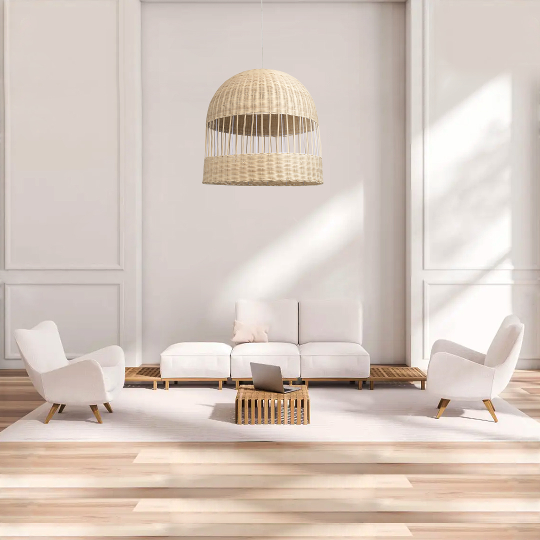 LEDTM® LUCIA 01726 Boho Κρεμαστό Φωτιστικό Οροφής με Ντουί 1 x E27 AC 220-240V IP20 - Μπεζ - Μ60 x Π60 x Y60cm - Image 12