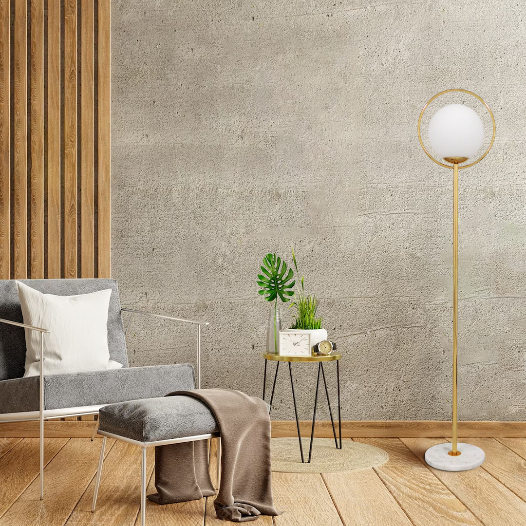 LEDTM® VERSAILLES 01543 Μοντέρνο Επιδαπέδιο Φωτιστικό με Ντουί 1 x E27 AC 220-240V IP20 - Χρυσό & Λευκό - Μ35 x Π35 x Υ170cm - Image 8