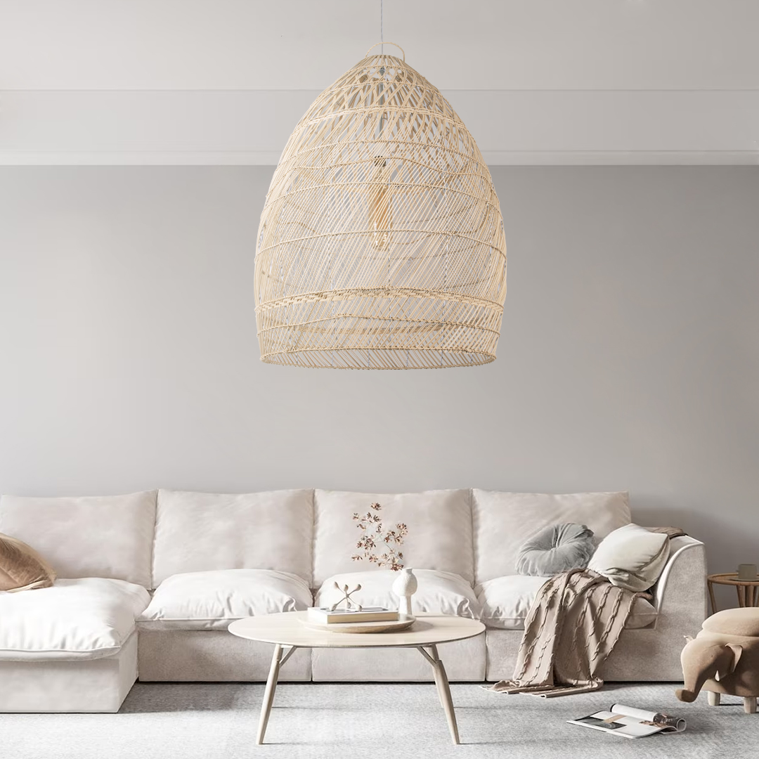 LEDTM® MALIBU 01811 Boho Κρεμαστό Φωτιστικό Οροφής με Ντουί 1 x E27 AC 220-240V IP20 - Μπεζ - Μ76 x Π76 x Υ100cm - Image 11