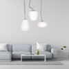 LEDTM® FREYA 00745 Μοντέρνο Κρεμαστό Φωτιστικό Οροφής με Ντουί 1 x E27 AC 220-240V IP20 - Λευκό & Ασημί - Μ24 x Π24 x Υ35cm - Image 12