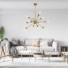 LEDTM® MILANO 01485 Μοντέρνο Φωτιστικό Οροφής με Ντουί 12 x E27 AC 220-240V IP20 - Χρυσό - Μ80 x Π80 x Υ80cm - Image 10