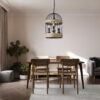 LEDTM® MERLIN 00865 Vintage Κρεμαστό Φωτιστικό Οροφής με Ντουί 3 x E14 AC 220-240V IP20 - Μαύρο & Μπεζ - Μ28 x Π28 x Υ40cm - Image 13