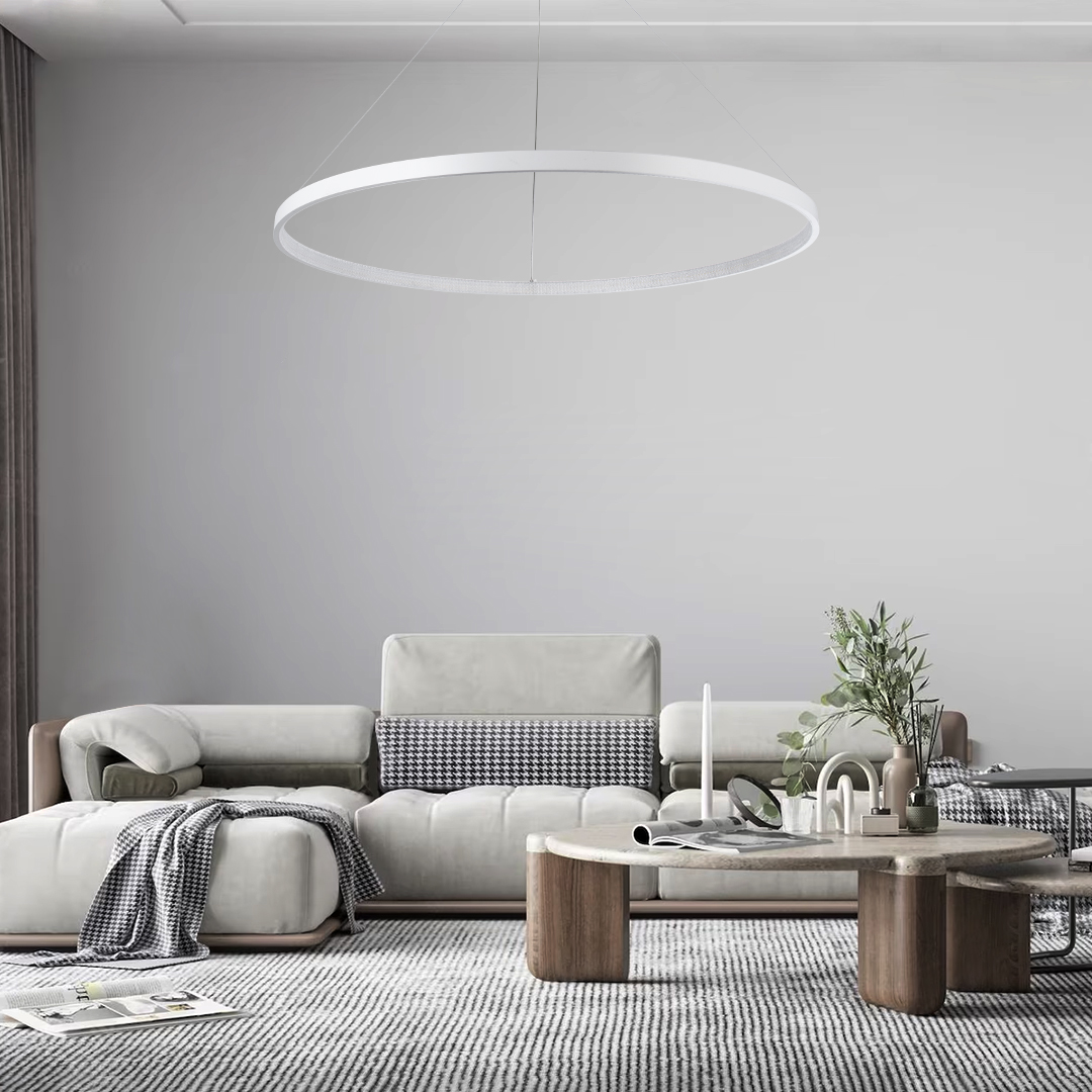 LEDTM® DIAMOND 61518 Μοντέρνο Κρεμαστό Φωτιστικό Οροφής LED 75W 8400lm 360° AC 220-240V IP20 Ρυθμιζόμενο Λευκό CCT με Χειριστήριο από 2700K έως 6000K Dimmable - Lumileds SMD Chip - Λευκό Ματ - Μ100 x Π100 x Υ90cm - 3 Χρόνια Εγγύηση - Image 12