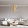 LEDTM® HIBISCUS 01931 Boho Κρεμαστό Φωτιστικό Οροφής με Ντουί 1 x E27 AC 220-240V IP20 - Μπεζ - Μ50 x Π50 x Υ60cm - Image 12
