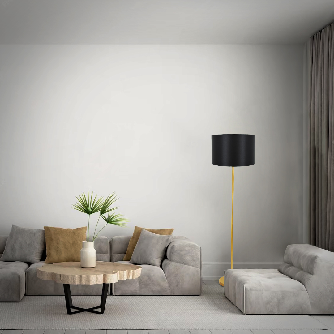LEDTM® ASHLEY 00825 Μοντέρνο Επιδαπέδιο Φωτιστικό με Ντουί 1 x E27 AC 220-240V IP20 - Μαύρο & Χρυσό - Μ40 x Π40 x Υ148cm - Image 10