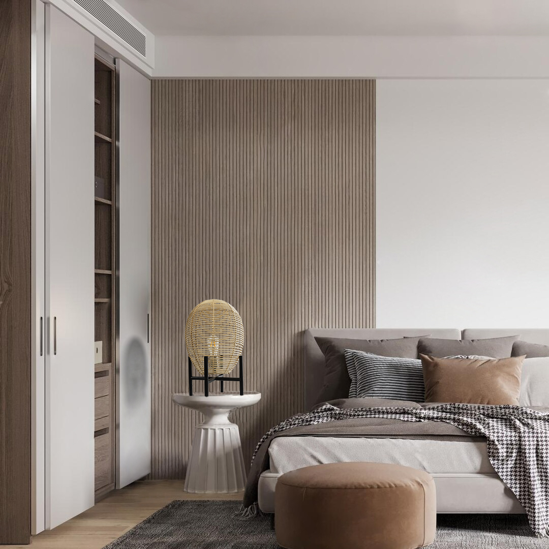 LEDTM® NERINA 02014 Boho Επιτραπέζιο Φωτιστικό Πορτατίφ με Ντουί 1 x E27 AC 220-240V IP20 - Μπεζ & Μαύρο - Μ30 x Π30 x Υ50cm - Image 9