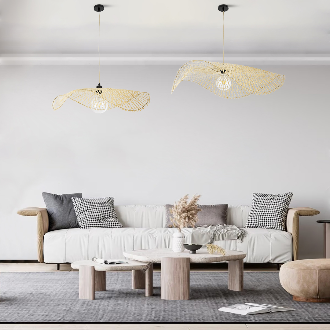 LEDTM® MELEMELE 01841 Boho Κρεμαστό Φωτιστικό Οροφής με Ντουί 1 x E27 AC 220-240V IP20 - Μπεζ - Μ75 x Π75 x Υ10cm - Image 11
