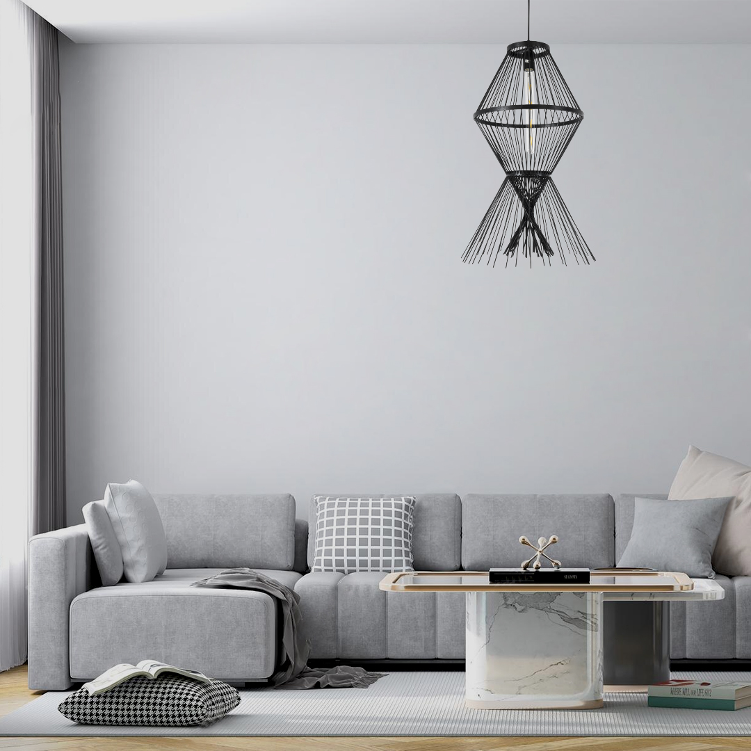 LEDTM® YOSHI 01929 Boho Κρεμαστό Φωτιστικό Οροφής με Ντουί 1 x E27 AC 220-240V IP20 - Μαύρο - Μ35 x Π35 x Υ60cm - Image 12