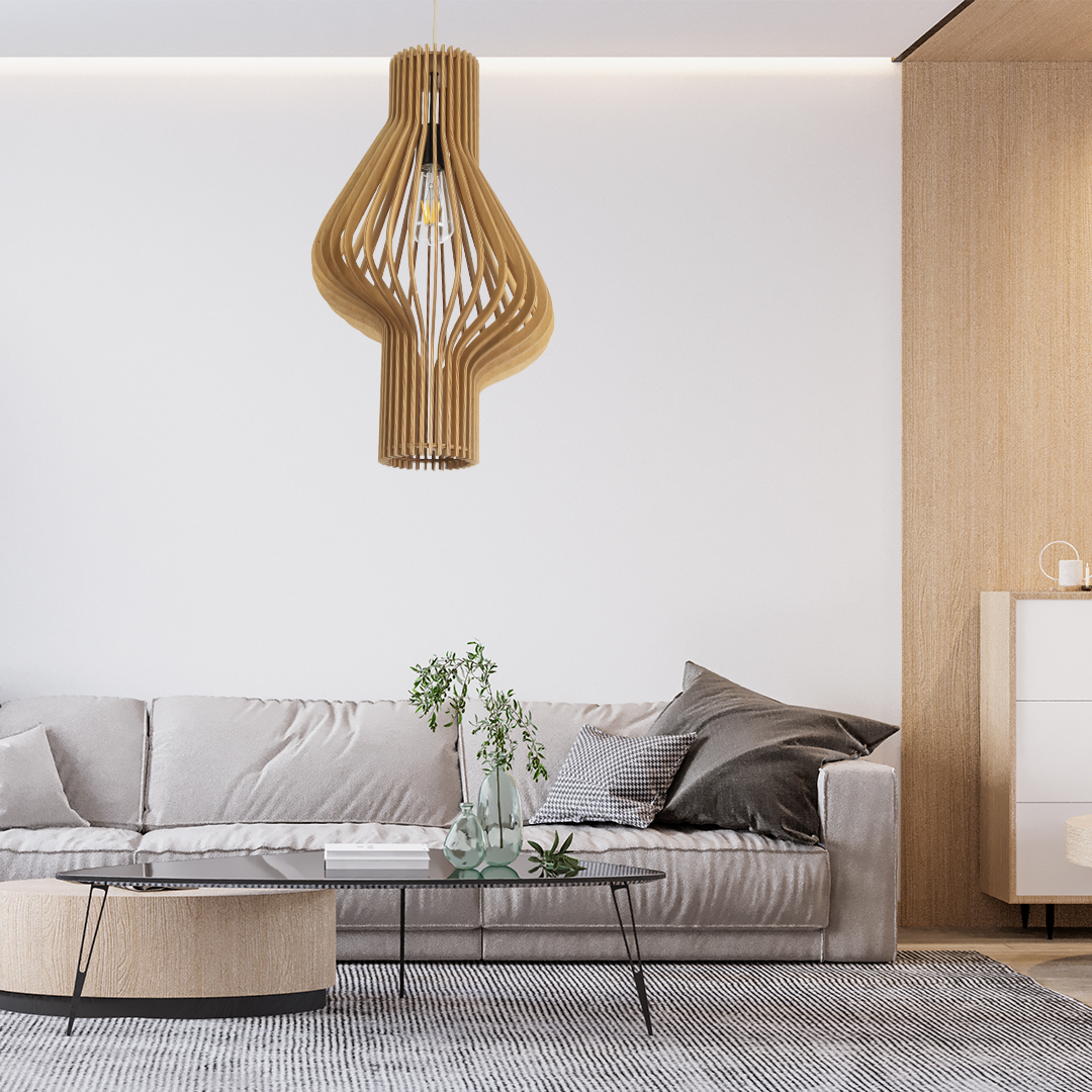 LEDTM® SCANDINAVIA 02172 Boho Κρεμαστό Φωτιστικό Οροφής με Ντουί 1 x E27 AC 220-240V IP20 - Μπεζ - Μ32 x Π32 x Υ56cm - Image 12