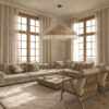 LEDTM® PUERTORICO 02099 Boho Κρεμαστό Φωτιστικό Οροφής με Ντουί 3 x E27 AC 220-240V IP20 - Μπεζ & Λευκό - Μ80 x Π80 x Υ35cm - Image 11