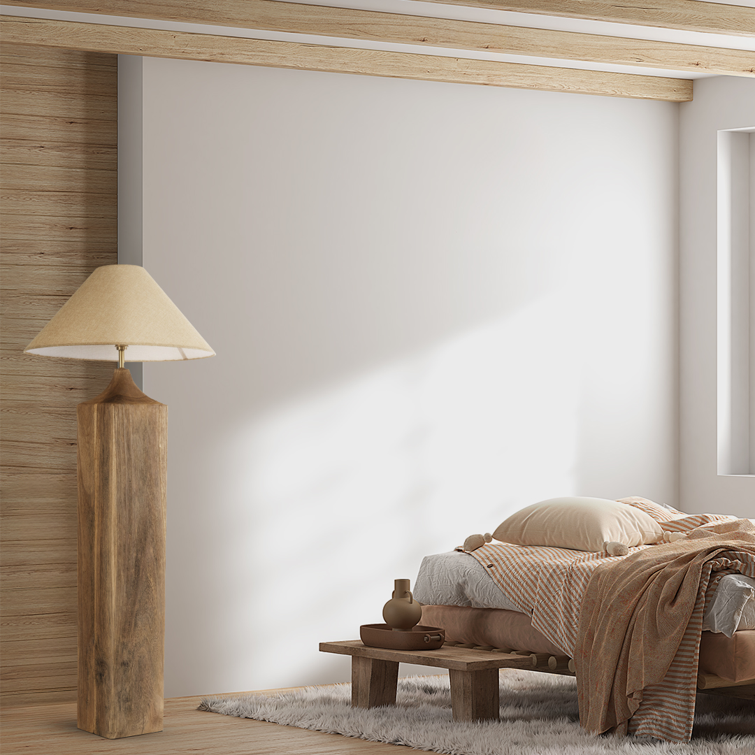LEDTM® LAFRONTERA 02314 Boho Επιδαπέδιο Φωτιστικό με Ντουί 1 x E27 AC 220-240V IP20 - Καφέ & Μπεζ - Μ55 x Π55 x Υ140cm - Image 10
