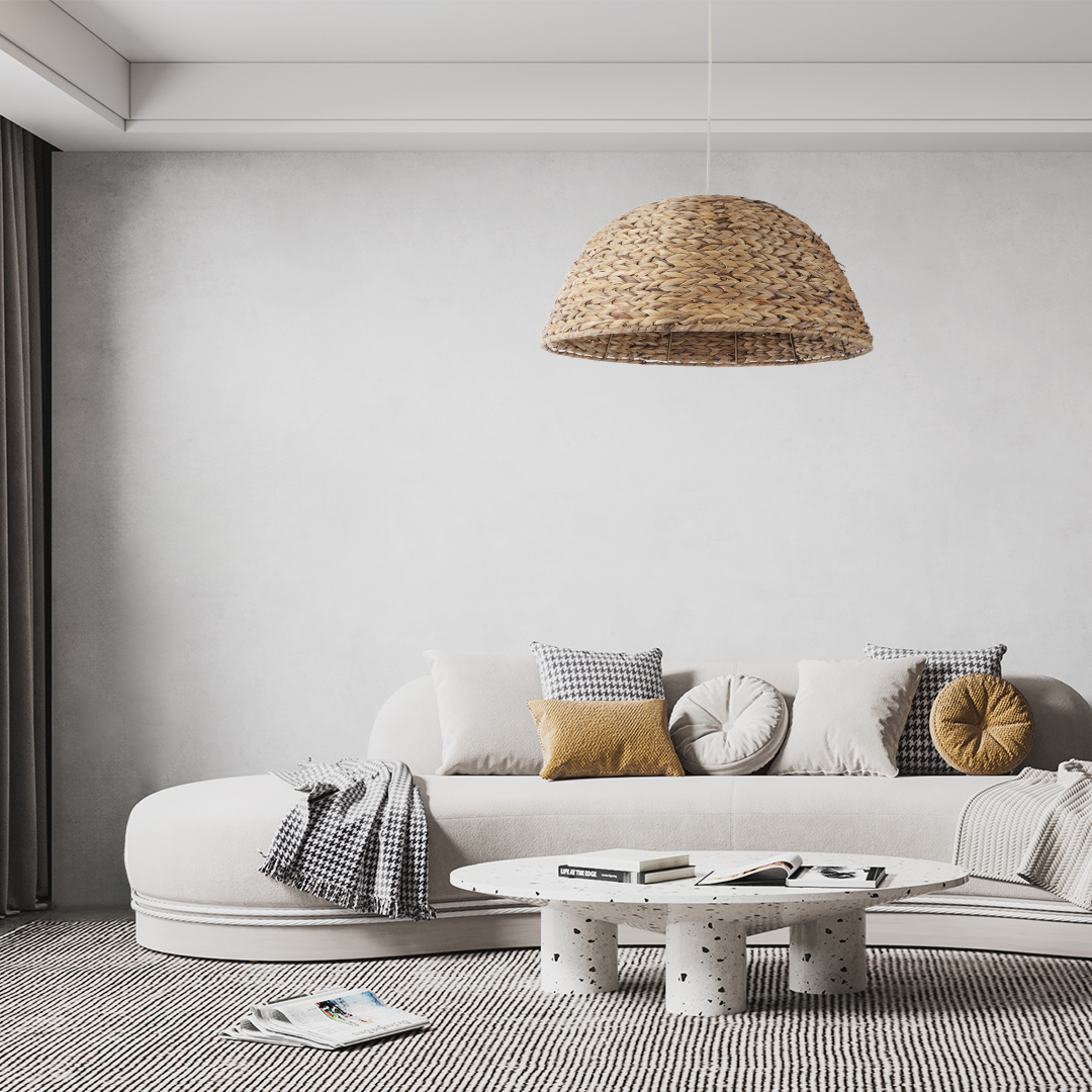 LEDTM® MANGATA 01847 Boho Κρεμαστό Φωτιστικό Οροφής με Ντουί 1 x E27 AC 220-240V IP20 - Μπεζ - Μ60 x Π60 x Υ28cm - Image 11