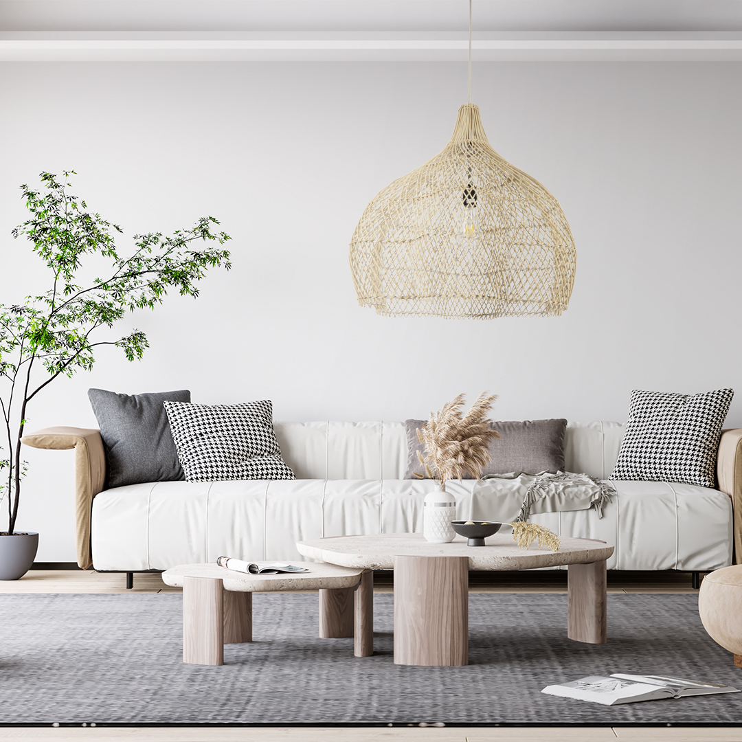 LEDTM® ADEJE 02210 Boho Κρεμαστό Φωτιστικό Οροφής με Ντουί 1 x E27 AC 220-240V IP20 - Μπεζ - Μ60 x Π60 x Υ60cm - Image 12
