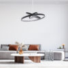 LEDTM® DIAMOND TRIO 61523-DECO Μοντέρνο Κρεμαστό Φωτιστικό Οροφής LED 100W 11200lm 360° AC 220-240V IP20 Ρυθμιζόμενο Λευκό CCT με Χειριστήριο από 2700K έως 6000K Dimmable - Lumileds SMD Chip - Μαύρο Ματ - Μ90 x Π90 x Υ90cm - 3 Χρόνια Εγγύηση - Image 12