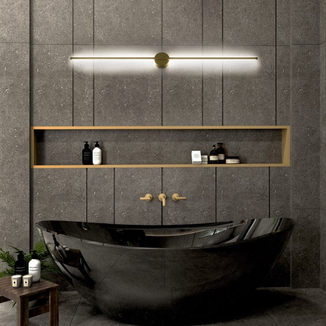 LEDTM® DIADEM 61334 Μοντέρνο Φωτιστικό Τοίχου - Απλίκα LED 18W 2160lm 120° AC 220-240V IP20 Ρυθμιζόμενο Λευκό CCT με On/Off 2700K/4500K/6000K - Lumileds SMD Chip - Χρυσό Βούρτσας - Μ10 x Π4 x Υ120cm - 3 Χρόνια Εγγύηση - Image 12