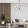 LEDTM® MILANO 01487 Μοντέρνο Φωτιστικό Οροφής με Ντουί 12 x E27 AC 220-240V IP20 - Ασημί - Μ80 x Π80 x Υ80cm - Image 9