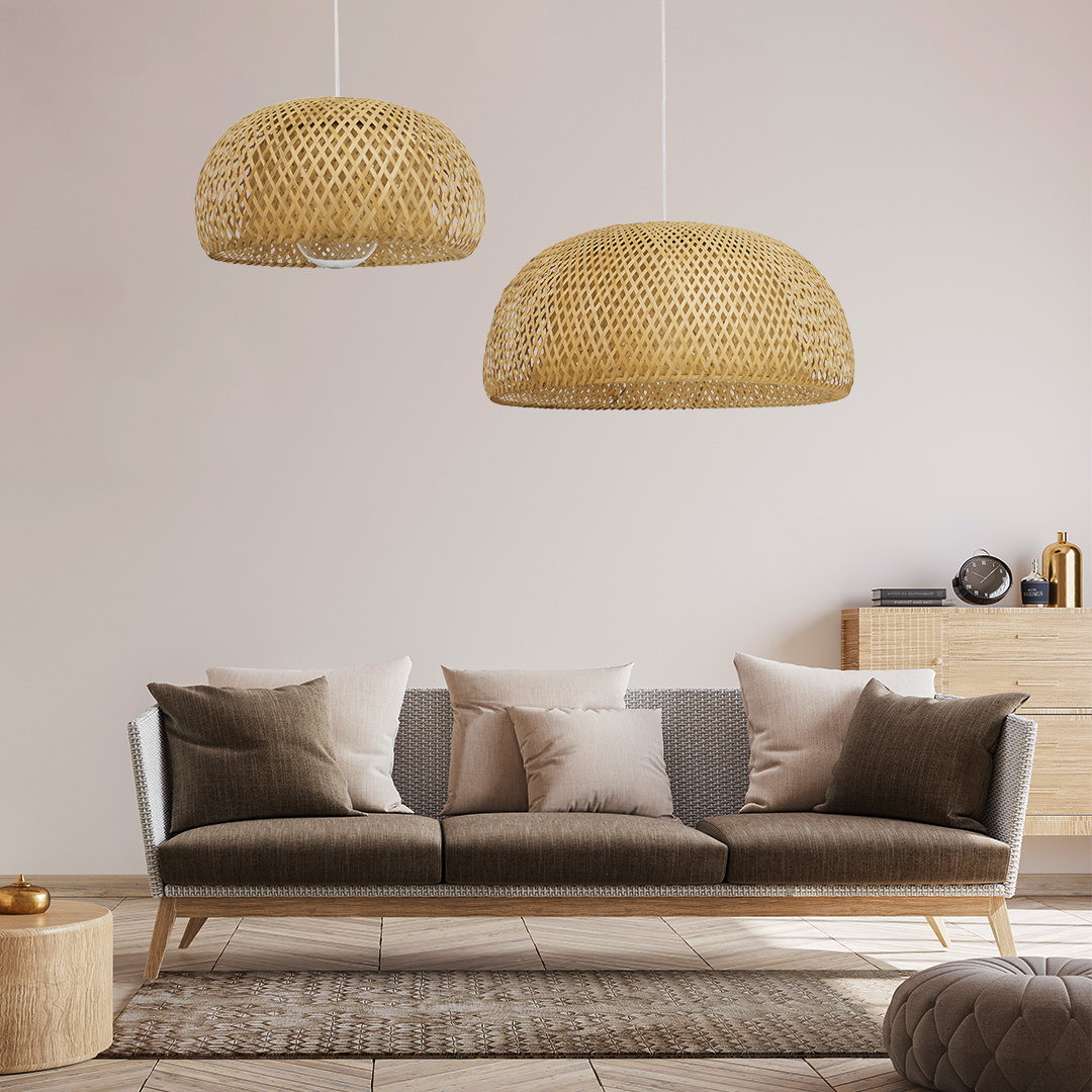 LEDTM® SAN TROPEZ 01626 Boho Κρεμαστό Φωτιστικό Οροφής με Ντουί 1 x E27 AC 220-240V IP20 - Μπεζ - Μ38 x Π38 x Υ22cm - Image 10