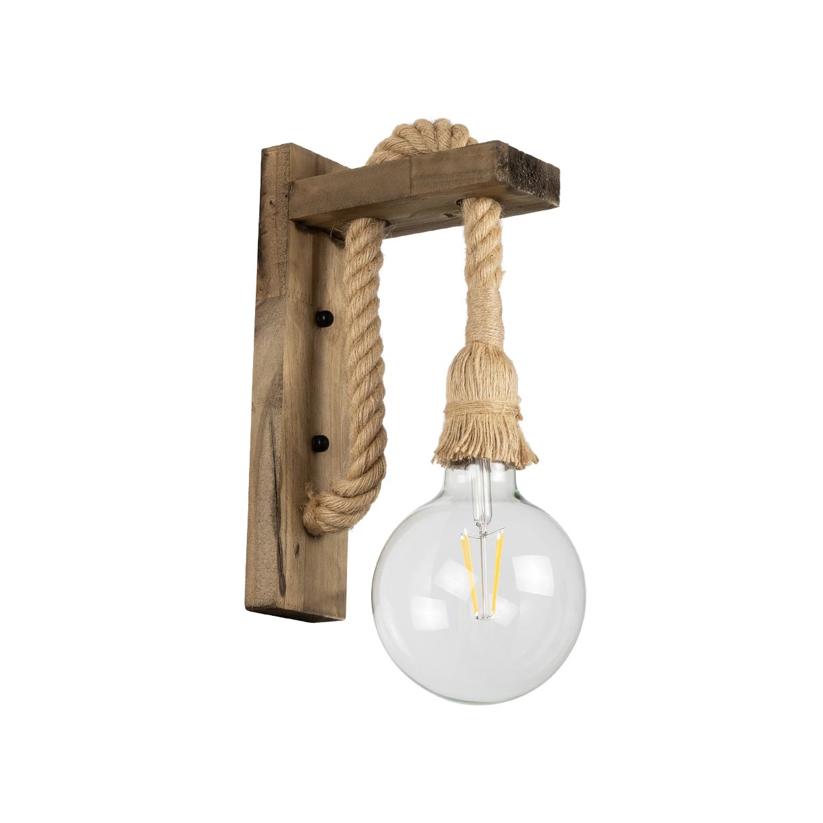 LEDTM® KENSI 00883 Boho Φωτιστικό Τοίχου - Απλίκα με Ντουί 1 x E27 AC 220-240V IP20 - Καφέ & Μπεζ - Μ7 x Π18 x Υ30cm