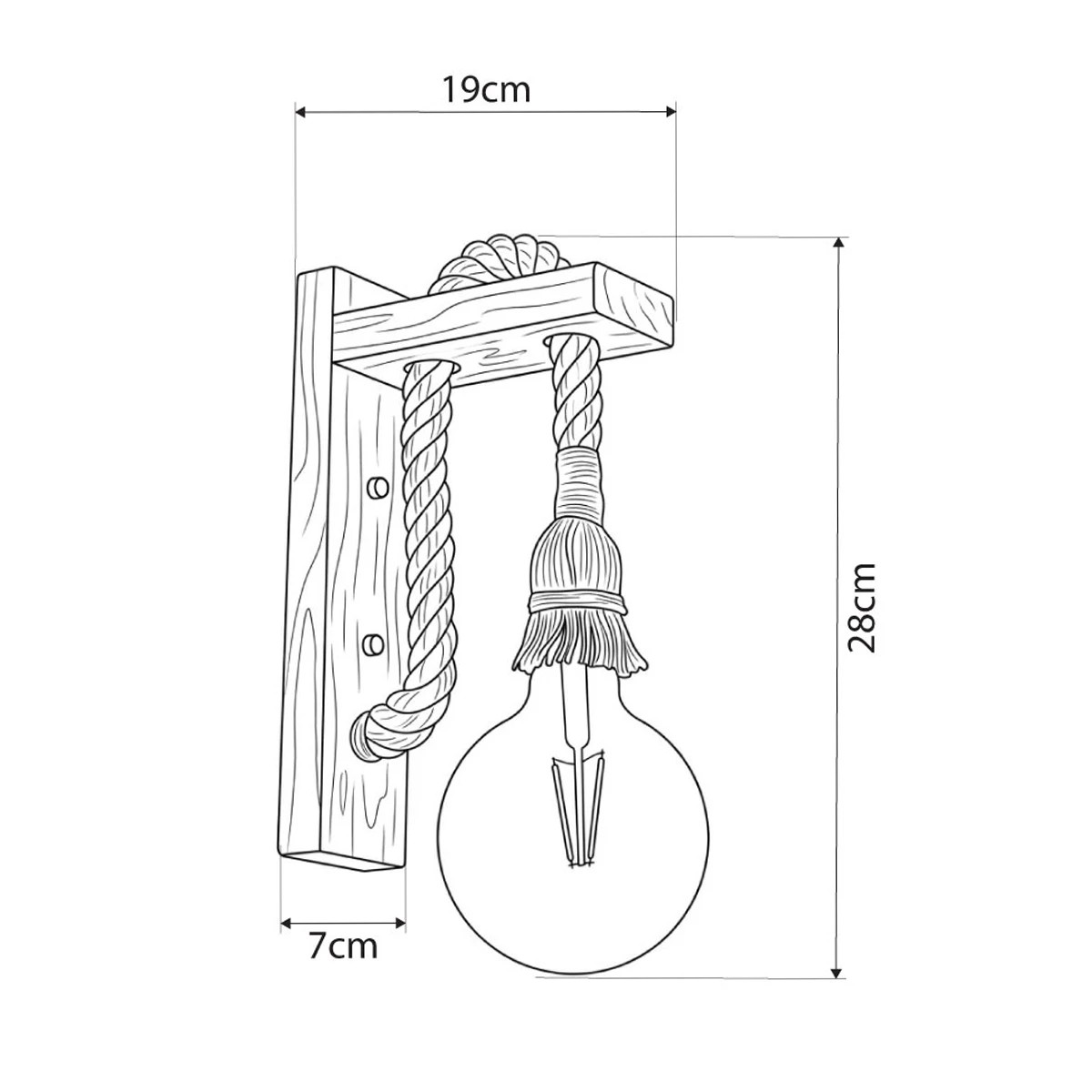 LEDTM® KENSI 00883 Boho Φωτιστικό Τοίχου - Απλίκα με Ντουί 1 x E27 AC 220-240V IP20 - Καφέ & Μπεζ - Μ7 x Π18 x Υ30cm - Image 5
