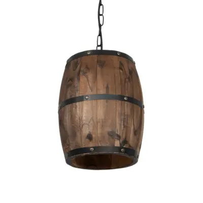LEDTM® BARREL 00890 Vintage Κρεμαστό Φωτιστικό Οροφής με Ντουί 1 x E27 AC 220-240V IP20 - Kαφέ - Μ24 x Π24 x Υ30cm