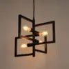 LEDTM® LOOP 00904 Μοντέρνο Κρεμαστό Φωτιστικό Οροφής με Ντουί 4 x E27 AC 220-240V IP20 - Μαύρο - Μ52 x Π52 x Υ45cm - Image 2