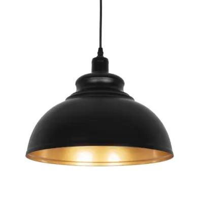 LEDTM® ANDY 01000 Μοντέρνο Κρεμαστό Φωτιστικό Οροφής με Ντουί 1 x E27 AC 220-240V IP20 - Μαύρο & Χρυσό - Μ35 x Π35 x Υ28cm