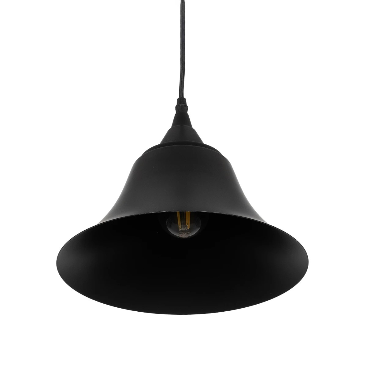 LEDTM® CLOCHER 01041 Vintage Κρεμαστό Φωτιστικό Οροφής με Ντουί 1 x E27 AC 220-240V IP20 - Μαύρο - Μ29 x Π29 x Υ34cm - Image 8