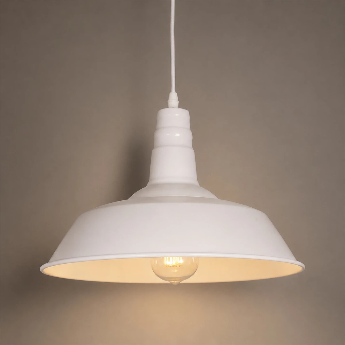 LEDTM® RAY 01043 Vintage Κρεμαστό Φωτιστικό Οροφής με Ντουί 1 x E27 AC 220-240V IP20 - Λευκό - Μ36 x Π36 x Υ25cm - Image 2