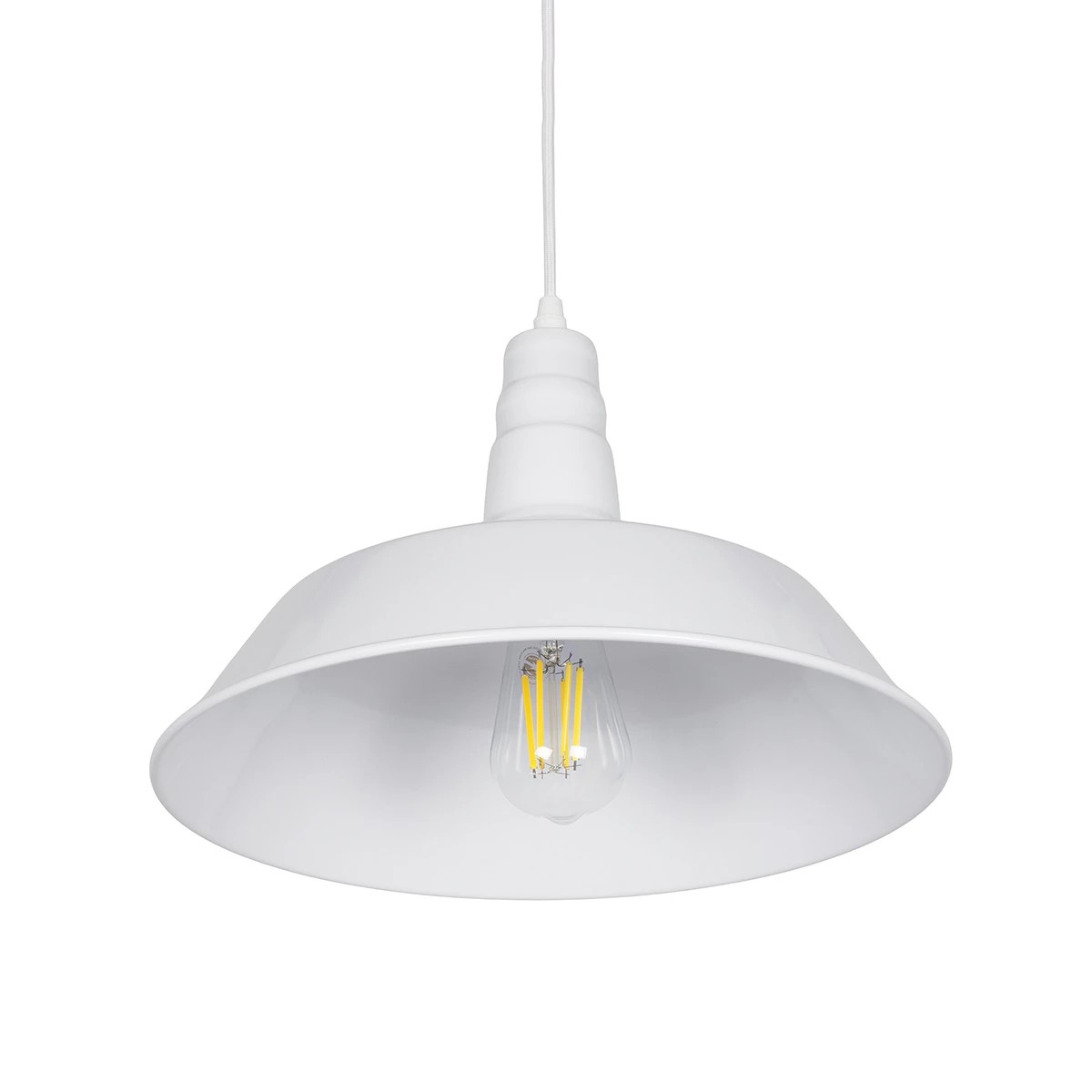 LEDTM® RAY 01043 Vintage Κρεμαστό Φωτιστικό Οροφής με Ντουί 1 x E27 AC 220-240V IP20 - Λευκό - Μ36 x Π36 x Υ25cm - Image 9