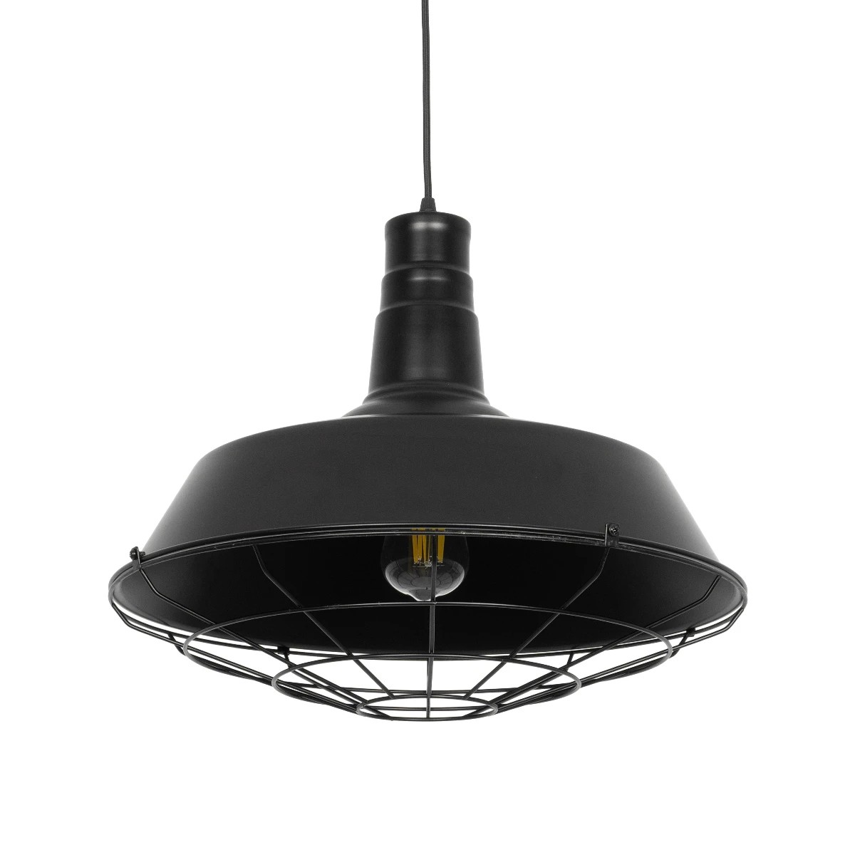 LEDTM® RAY 01048 Vintage Κρεμαστό Φωτιστικό Οροφής με Ντουί 1 x E27 AC 220-240V IP20 - Μαύρο - Μ46 x Π46 x Υ39cm